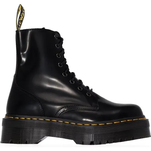 Leather Boots with Yellow Stitching , female, Sizes: 9 1/2 UK, 9 UK, 10 UK - Dr. Martens - Modalova