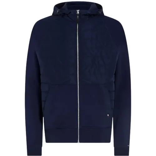 Zip-throughs, male, , Size: M Quilted Hooded Sweatshirt - Tommy Hilfiger - Modalova