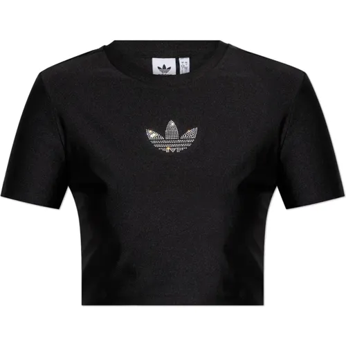 Top mit Glänzendem Logo , Damen, Größe: M - adidas Originals - Modalova