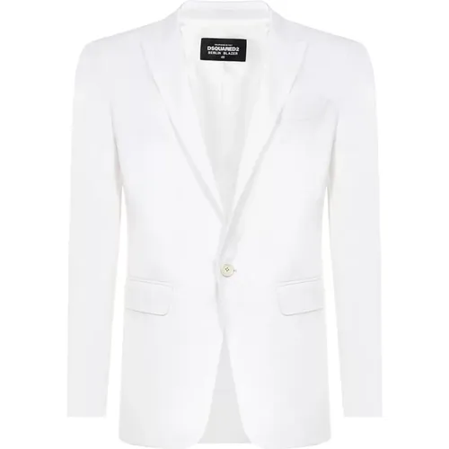 Blazers, male, , Size: M Cotton Blazer Ss22 - Dsquared2 - Modalova