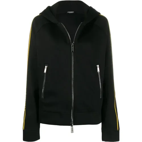 Schwarzer Textil-Hoodie-Pullover - Dsquared2 - Modalova