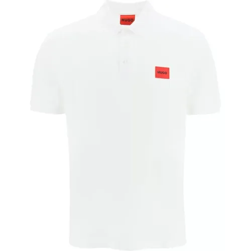 Slim-fit Polo Shirt mit Logo Patch , Herren, Größe: L - Hugo Boss - Modalova