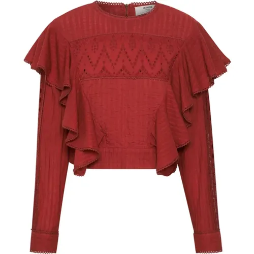 Rote Victoria Bluse mit Spitzen Details - One Teaspoon - Modalova