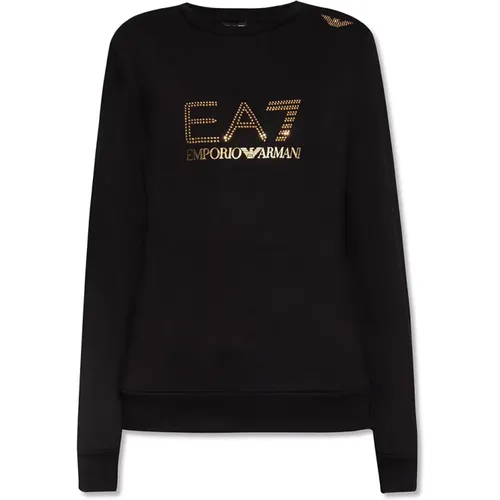 Logo-printed sweatshirt , Damen, Größe: XS - Emporio Armani EA7 - Modalova