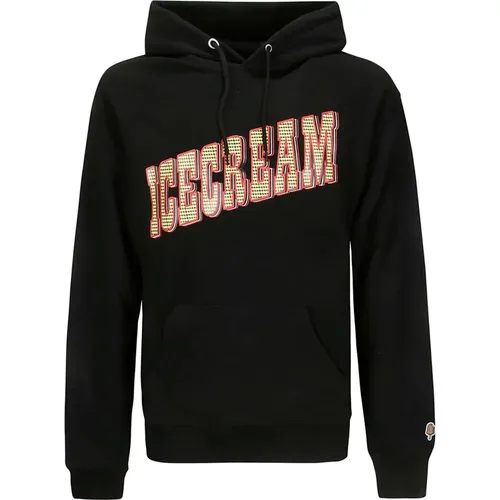 Hoodies, male, , Size: L Hooded Sweatshirt with Front Print - Icecream - Modalova