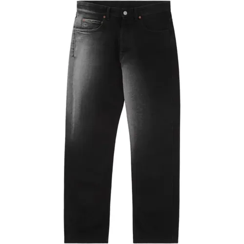 Straight Jeans, male, , Size: W33 Faded Contrast Straight-leg Jeans - MM6 Maison Margiela - Modalova