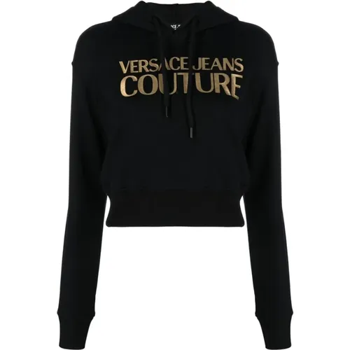 Schwarze Sweatshirts für Frauen , Damen, Größe: L - Versace Jeans Couture - Modalova
