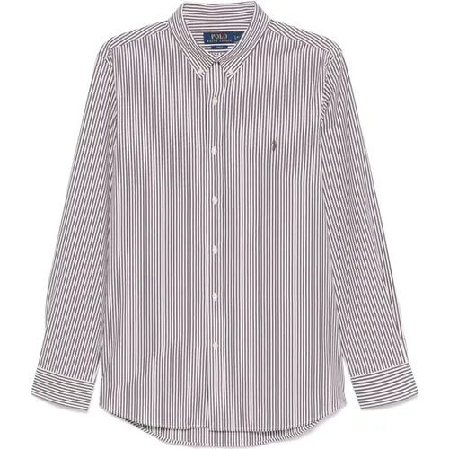 Casual Shirts, male, , Size: 2XL Vertical Stripe Poplin Shirt - Ralph Lauren - Modalova