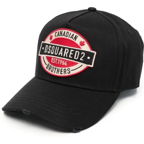 Caps, male, , Size: ONE SIZE Logo Hat with Strap Closure - Dsquared2 - Modalova