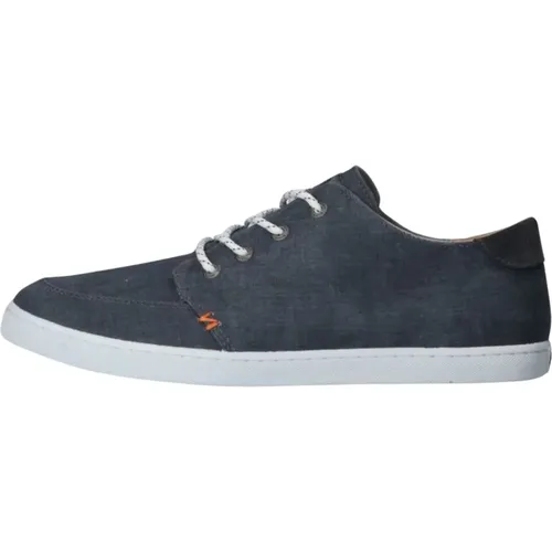 Dunkelblaue Low Sneakers , Herren, Größe: 43 EU - Hub - Modalova