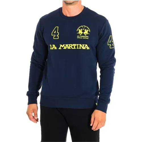 Green Round Neck Sweatshirt with Embroidered Logo , male, Sizes: S - LA MARTINA - Modalova