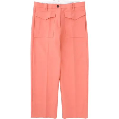 Cropped Trousers , female, Sizes: W27, W28 - Nine In The Morning - Modalova