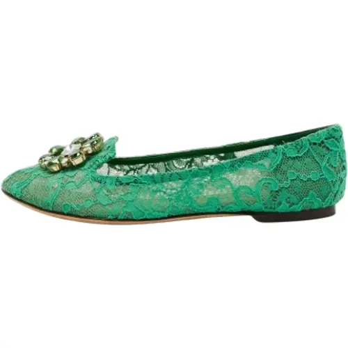 Pre-owned Flats, female, , Size: 10 US Pre-owned Lace flats - Dolce & Gabbana Pre-owned - Modalova