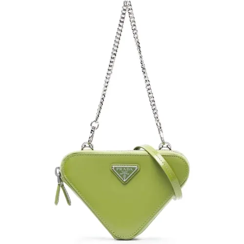 Luxuriöse Grüne Logo Mini Tasche - Prada - Modalova