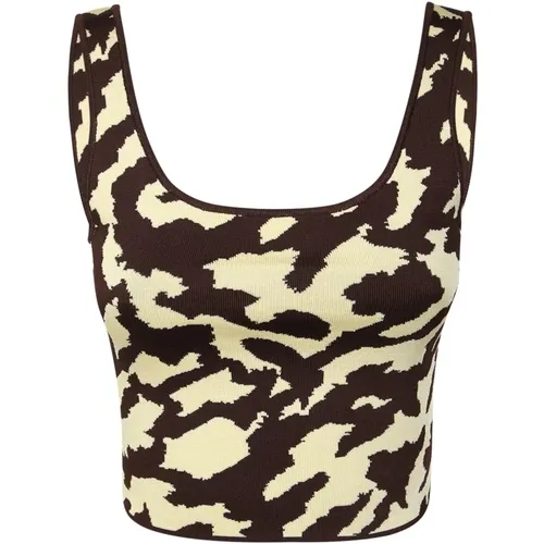 Animal print top by Nhka. Clic and modern design, enriched by the all-over jaquard print , female, Sizes: XS - Nanushka - Modalova