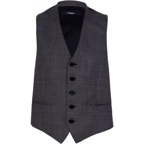 Grey Three Button Waistcoat , male, Sizes: 3XL, XL - Z Zegna - Modalova