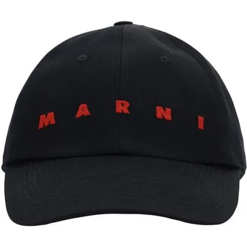 Caps, male, , Size: L Monogram Print Baseball Hat - Marni - Modalova