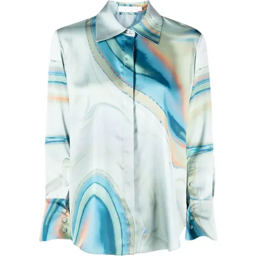 Elika printed satin top , female, Sizes: S, M, XL - Simkhai - Modalova