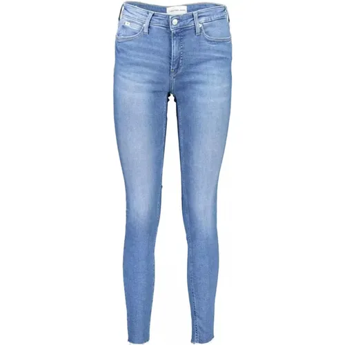 Hellblaue Skinny Fit Jeans mit Logo-Detail , Damen, Größe: W29 L30 - Calvin Klein - Modalova