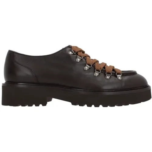 Dark Leather Lace-up Shoes , female, Sizes: 4 UK, 8 UK, 6 UK, 4 1/2 UK, 5 UK, 6 1/2 UK, 5 1/2 UK, 3 1/2 UK, 3 UK - Doucal's - Modalova