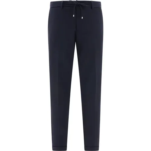 Slim-fit Trousers, male, , Size: S Wool Drawstring Trousers - Briglia - Modalova