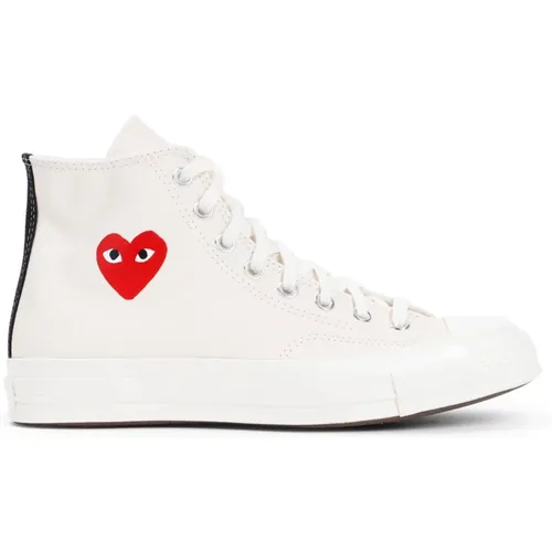 Sneakers, female, , Size: 9 US Red Heart High Top Sneakers - Comme des Garçons Play - Modalova