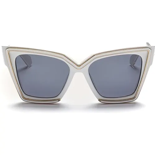 Geometric Cat-Eye Sunglasses in /Light Gold , female, Sizes: ONE SIZE - Valentino - Modalova
