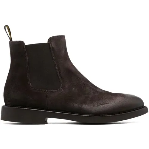 Chelsea Boots, male, , Size: 8 US Suede Beatle Ankle Boots - Doucal's - Modalova