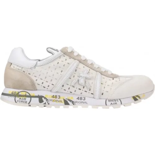 Lucy D Perforated Canvas Sneakers White Sand , male, Sizes: 3 UK - Premiata - Modalova