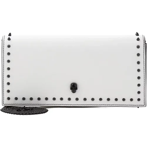 Soft Ivory Chain Wallet , female, Sizes: ONE SIZE - alexander mcqueen - Modalova