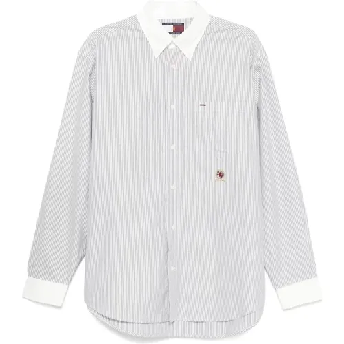 Casual Shirts, male, , Size: S Cotton Button-Down Shirt - Tommy Hilfiger - Modalova