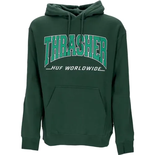 Hoodies, male, , Size: XL Forest Hoodie with Thrasher Logo - HUF - Modalova