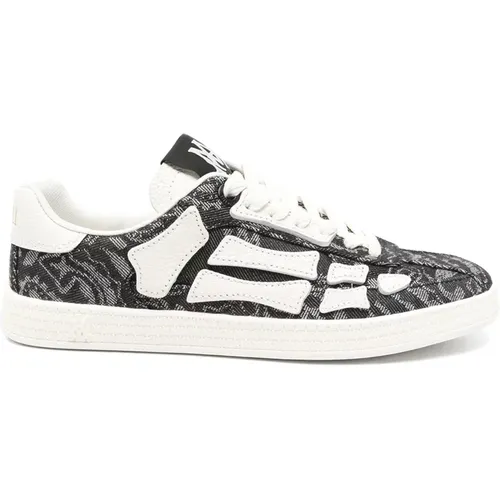 Sneakers, female, , Size: 7 US Black Lace-Up Sneakers with Logo Patch - Amiri - Modalova