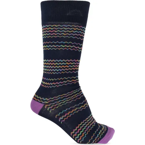 Socks, male, , Size: ONE SIZE Zigzag pattern socks - Paul Smith - Modalova