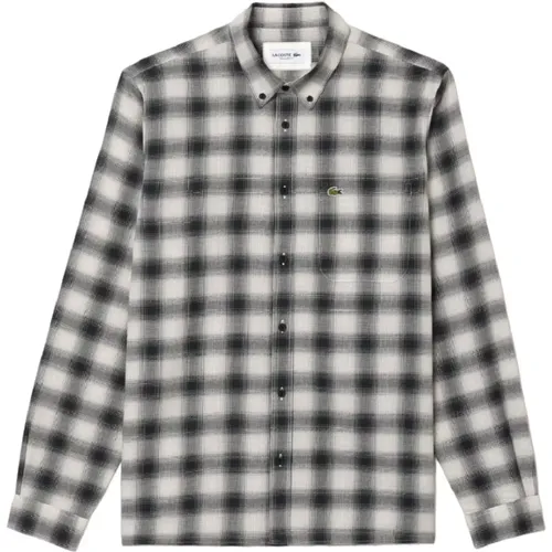 Casual Shirts, male, , Size: S Classic Flannel Shirt Black - Lacoste - Modalova