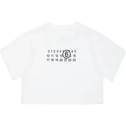 Weißes Nummernlogo T-Shirt - Maison Margiela - Modalova