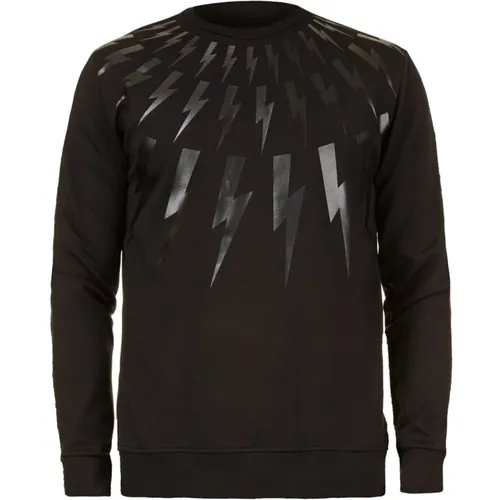 Sweatshirts, male, , Size: S Lightning Print Sweatshirt - Neil Barrett - Modalova