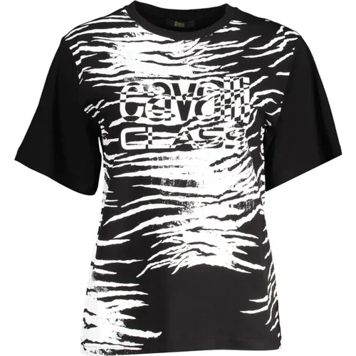 Elegantes Logo T-Shirt , Damen, Größe: S - Cavalli Class - Modalova