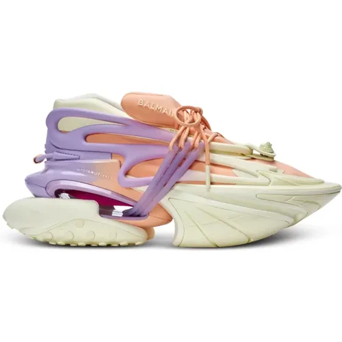 Low-Top-Sneakers Unicorn aus Neopren und Kalbsleder - Balmain - Modalova