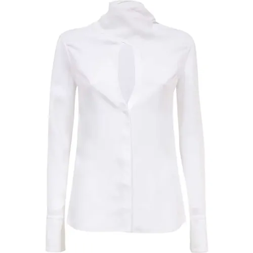 Tied Neckline Rayon Blouse , Damen, Größe: L - Salvatore Ferragamo - Modalova