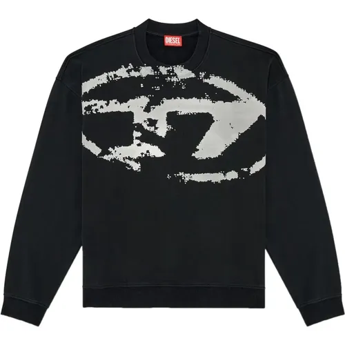 Oval Neck Sweaters Gradient Style , male, Sizes: XL, L, M, S - Diesel - Modalova