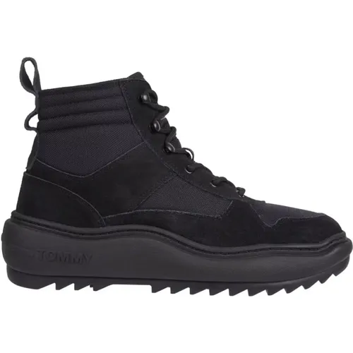 Schwarze Ankle Boots aus Mischmaterial , Herren, Größe: 42 EU - Tommy Jeans - Modalova