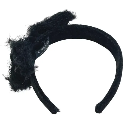 Pre-owned Accessories, female, , Size: ONE SIZE Pre-owned Velvet Bow Headband Hair Accessory - Chanel Vintage - Modalova