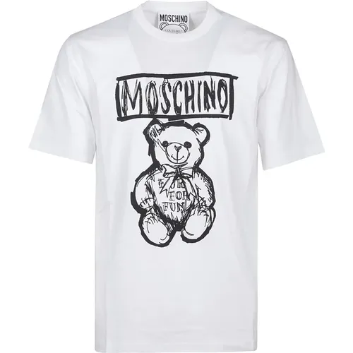 T-Shirts, male, , Size: S Cute Bear Print Tee - Moschino - Modalova