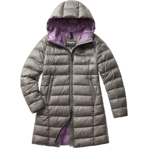 Long Adelaide Down Jacket with Contrast Interior , female, Sizes: L - Blauer - Modalova