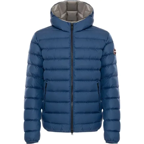 Blaue Daunenjacke mit Kapuze , Herren, Größe: 2XL - Colmar - Modalova