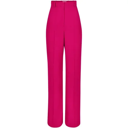 Straight Trousers, female, , Size: XS Flared Wool Pants in Fuchsia - Nina Ricci - Modalova