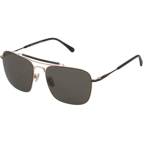 Sunglasses, male, , Size: ONE SIZE Rose Gold Metal Sunglasses with Mirrored Glass - Carolina Herrera - Modalova