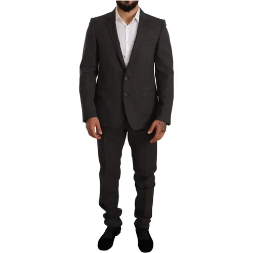 Single Breasted Suits, male, , Size: L Fantasy Wool Suit - Dolce & Gabbana - Modalova