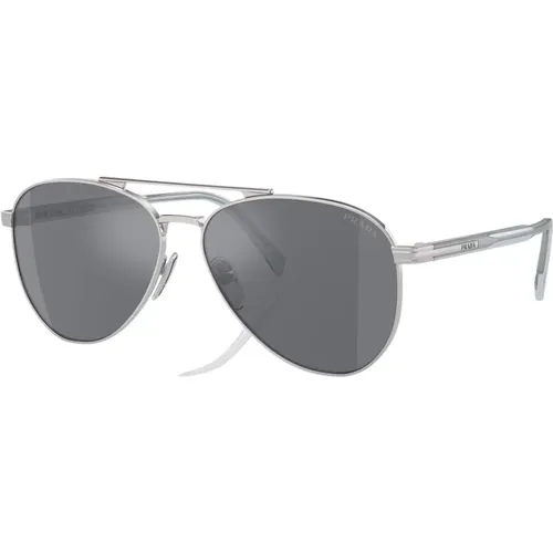 Silberne Verspiegelte Sonnenbrille Pra58S 1Bc175 - Prada - Modalova